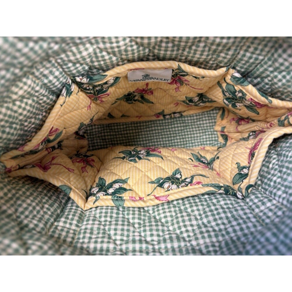 Vintage Vera Bradley Villager Tote Hope Yellow Floral Retired Quilted Bag - Picture 10 of 12